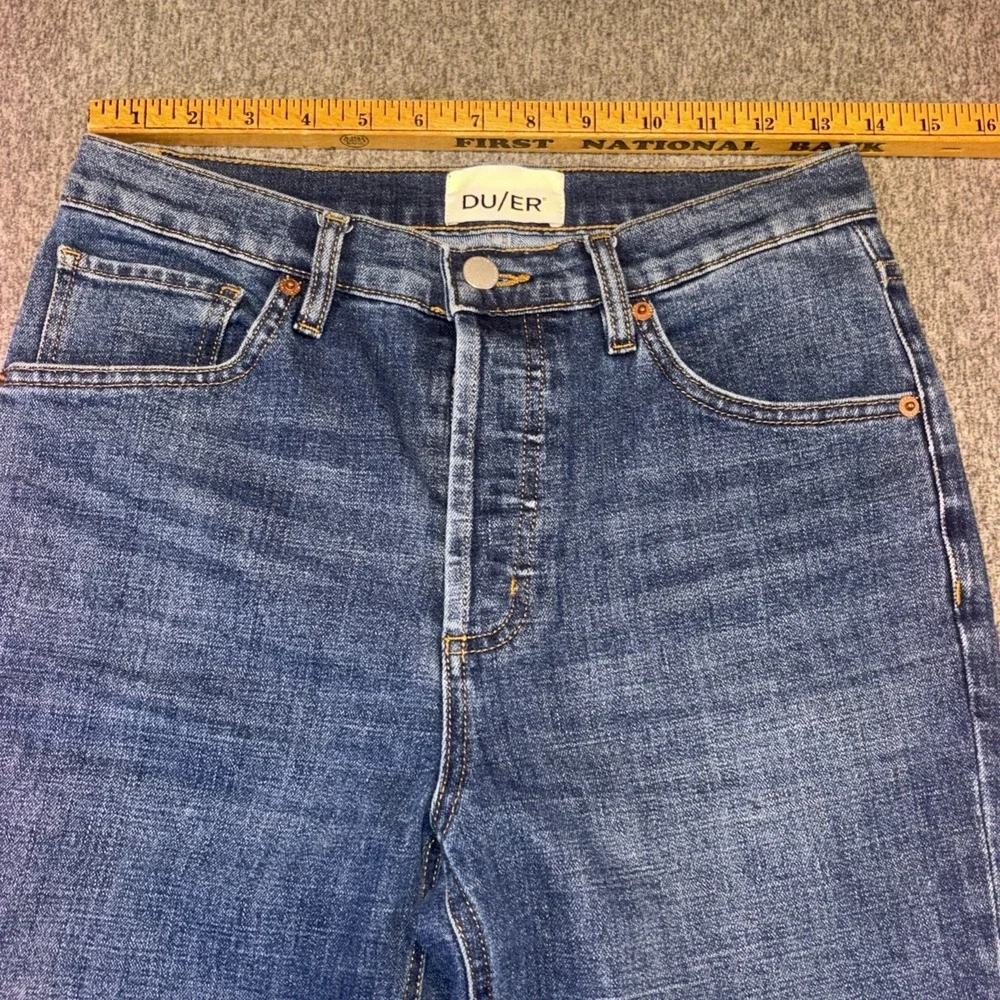 DU/ER Jeans Mens 29x27 Blue Classic Taper Performance Denim Gusset Workwear‎